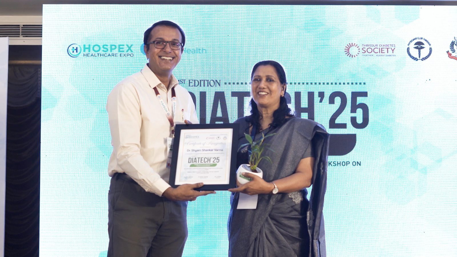 Certificate presentation at DIATECH'25